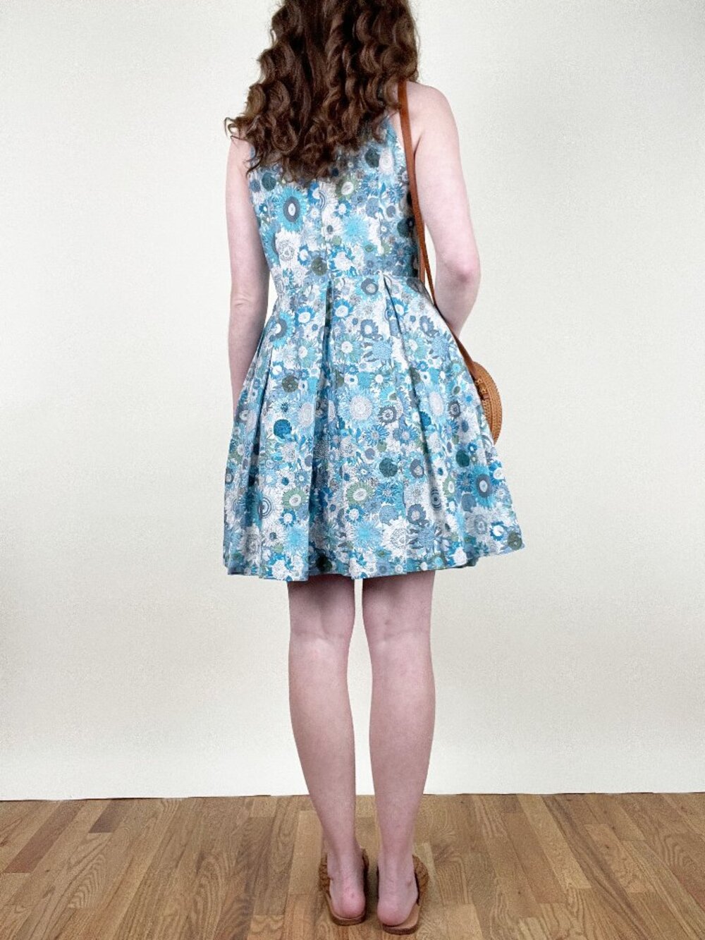 Vintage Liberty of London Fabrics Mini Sun Dress Fit & Flare Floral Sundress - 8 - Picture 4 of 9